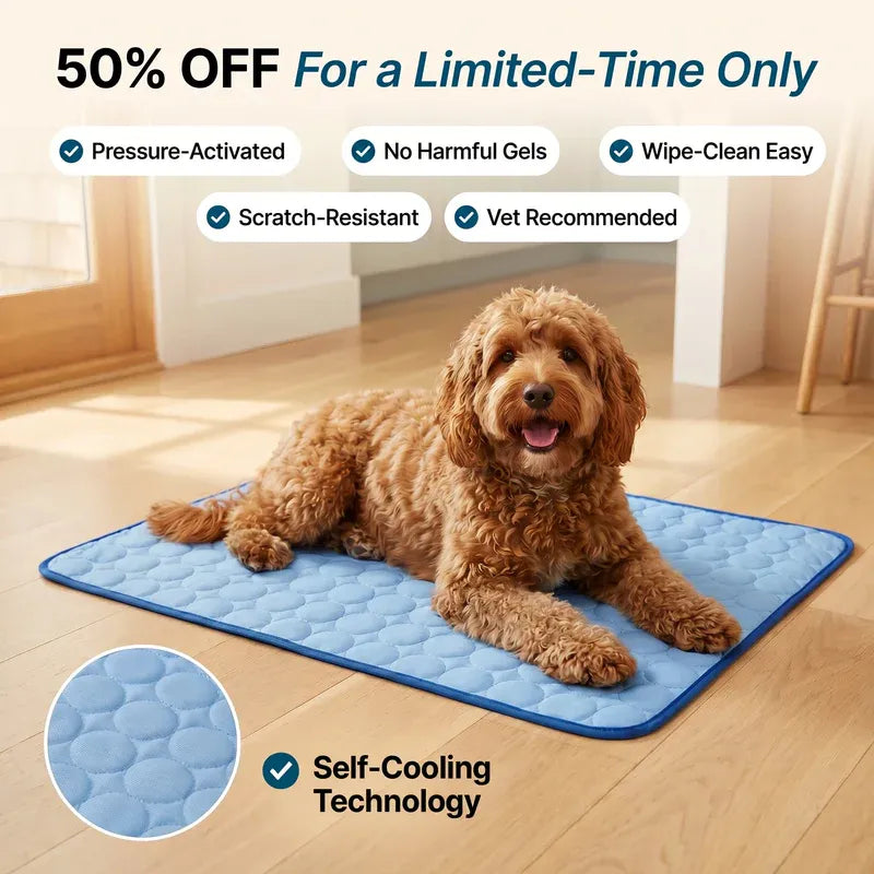 🐾 Instant Cooling Mat for Dogs—No Gel, Water, or Electricity Needed
