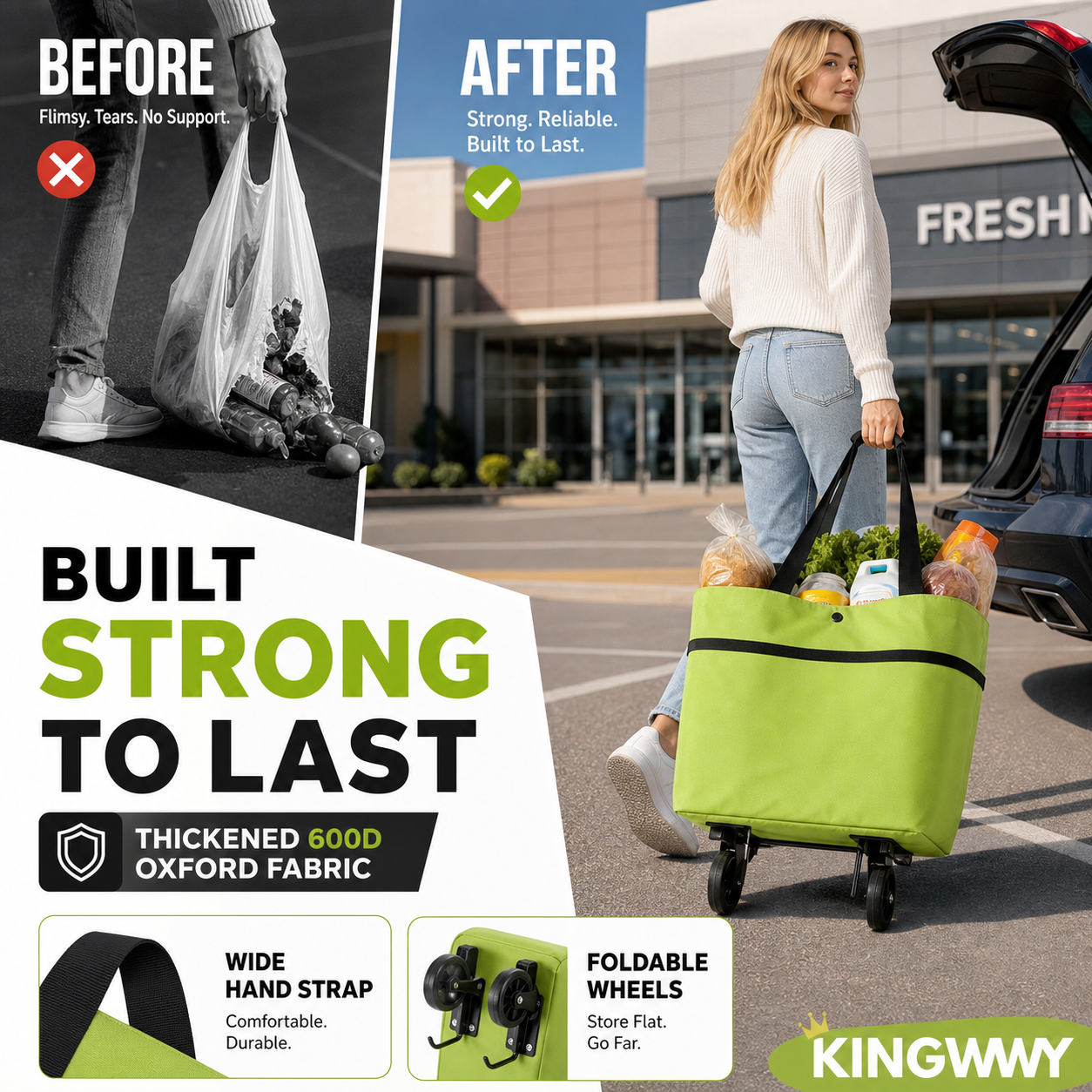 HOT SALE 50% OFF🔥Foldable 2-in-1 Shopping Bag